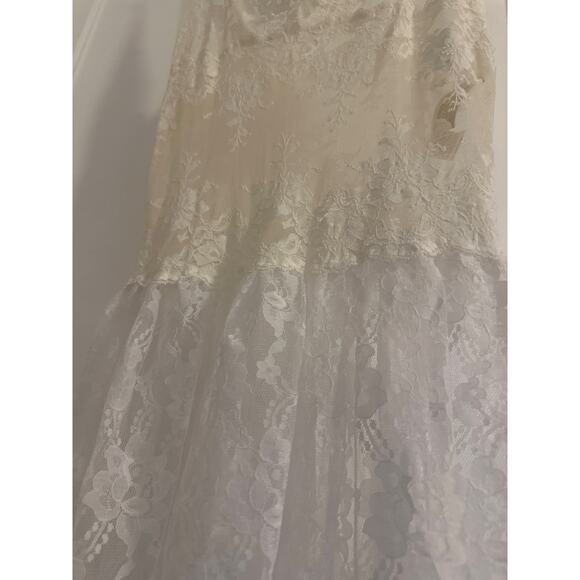 80s Vintage Victoria's Secret Dress Gold Label White Lace Nightgown Slip Dress - Picture 8 of 12